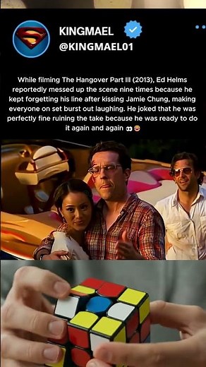 When Filming The Hangover Part III (2013), Ed Helms Forgot His Line After Kissing Jamie Chung 😂