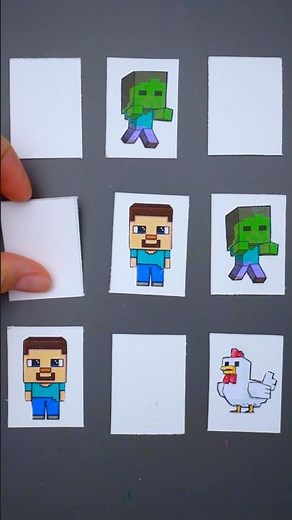 Minecraft Cardboard pieces Magic Puzzle #minecraft #videoshort