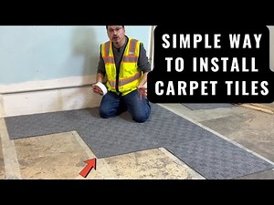 Seam Method Carpet Tile Installation with 4” Wide Carpet Tile Tape Tutorial 2026 #carpettape