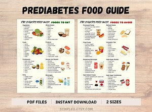 Prediabetes Food List, Pre Diabetic Diet, Pre Diabetes Food Chart, Pre-diabetic Meal Plan, Prediabetics Food Poster, Low Sugar Grocery List - Etsy