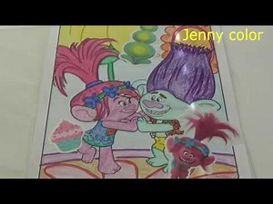 Jenny color speed Crayola Color & Sticker Trolls Coloring Book