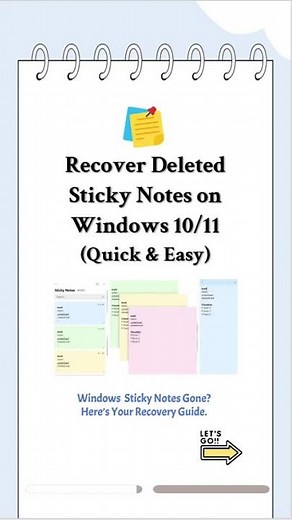 Lost Sticky Notes on Windows? Easy Ways to Recover Deleted Notes!#stickynotes
