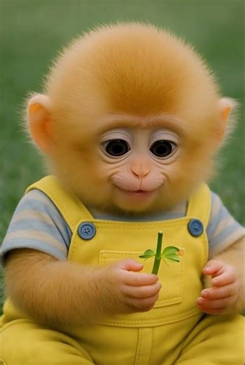 Cute Baby Monkey Eating Fruits 🐒🍌 | Adorable Animal Video