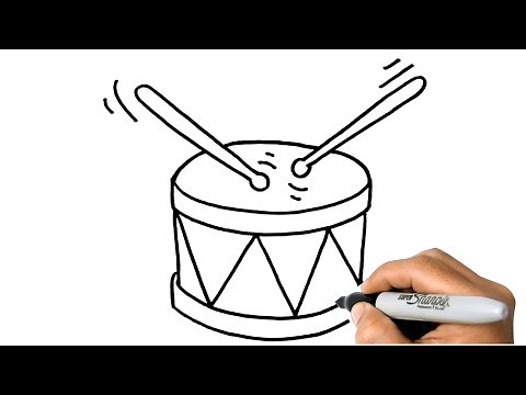 How to draw a DRUM Step by Step | DRUM Drawing Lesson