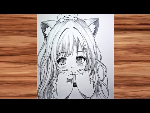 How to Draw an Adorable Cat Girl | Anime Pencil Drawing Tutorial 🐱✏️