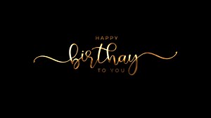 Download Happy Birthday Text Greeting Animation with Bouncy Letter Gold texture for free