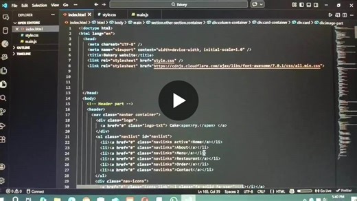 #html #css #javascript #frontenddevelopment #webdevelopment #bakerywebsite #learningjourney #womenintech #itcareer | RUPADEVI KORADA