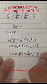 Must-Know Fraction Equation | X/72 + X/90 + X/110 = 3 | Pre-Algebra Medium