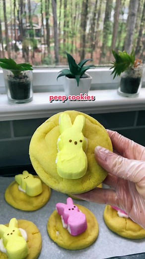 Delicious Peep Cookies with Marshmallow Cream Cheese Filling
