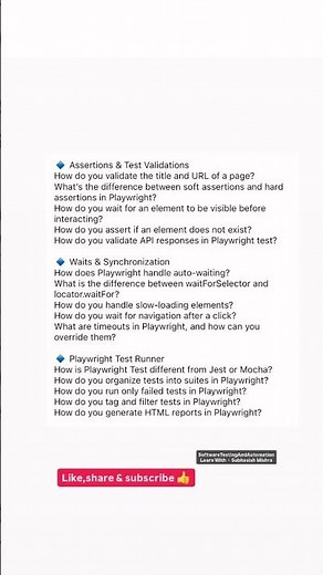 Top 50 Playwright Interview Questions for SDETs / QA Automation Test Engineers