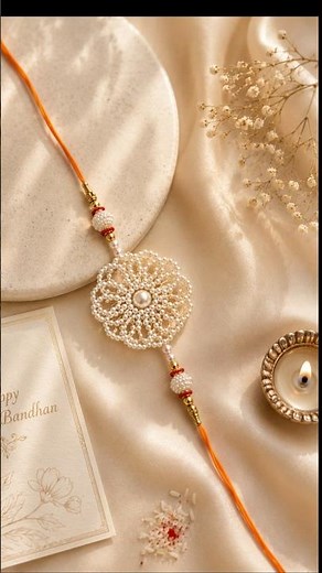 DIY Pearl Flower Rakhi 🌼 Easy Handmade Raksha Bandhan Rakhi Tutorial | Cute & Unique Design
