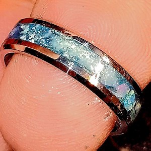 Stainless Steel Aura Inlay Ring - Etsy Canada