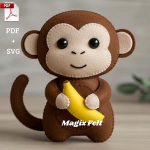 This PDF Pattern Shows How to Make a Monkey Ornament. - Etsy