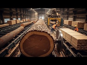 Inside the Mega Sawmill Factory – How Giant Logs Become Construction Lumber (Full Process)