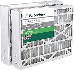 Filterbuy 21x21.5x5 Air Filter MERV 8 Essential Dust & Allergy Defense (2-Pack), Pleated HVAC AC Furnace Filters for Trane Perfect Fit & American Standard (Actual Size: 20.00 x 21.09 x 4.97)