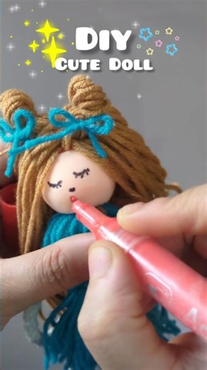 Cute and Easy Yarn Doll Tutorial🧚 #diy #shorts #HappinessCraft