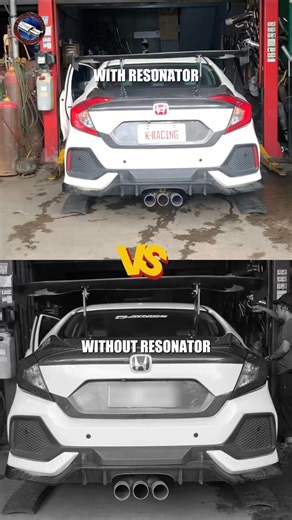 WITH RESONATOR VS. WITHOUT RESONATOR (TRI-TIP EDITION)!!🔥 #KRacingMuffler #FullExhaust #fypシviralシ2025 #fypシ | K-Racing Muffler