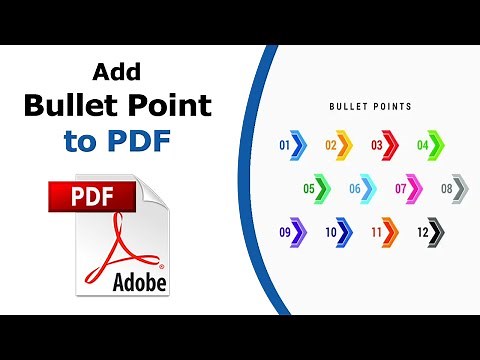 How do I add a bullet point to PDF using adobe acrobat pro dc?