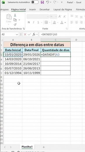 How to calculate the difference in days between two dates in Excel 📆 #pc #excel #shorts
