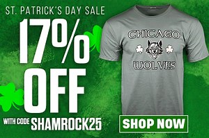 1.6K views |  Get lucky with 17% off and shop St. Patty's merch!  Use code SHAMROCK25 to save on all orders through Sunday, March 9. Shop now at https://bit.ly/4inyOa2 | Chicago Wolves | Facebook