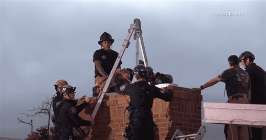 California woman gets stuck head-first in CHIMNEY after being shut out in family feud