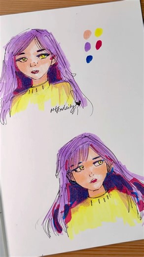 Drawing styles with markers #shorts