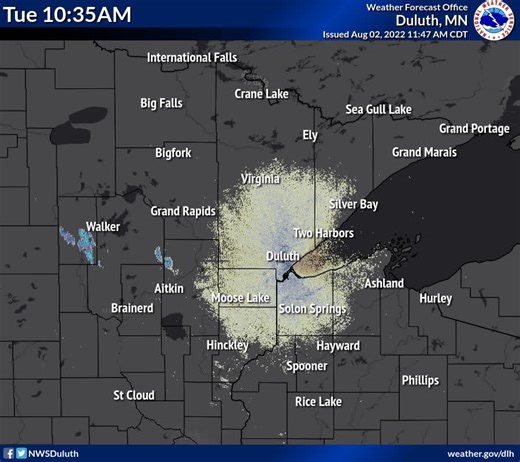 1.3K views · 27 reactions | Storms are popping up from Walker to the Twin Ports along a warm front late this morning. Storms are expected to continue to travel ENE and scattered severe storms are possible. The environment to the south of these storms may not be able to produce storms, but folks on the Iron Range and Arrowhead should remain weather aware early this afternoon. If you receive hail or damaging winds please let us know! | US National Weather Service Duluth Minnesota | Facebook