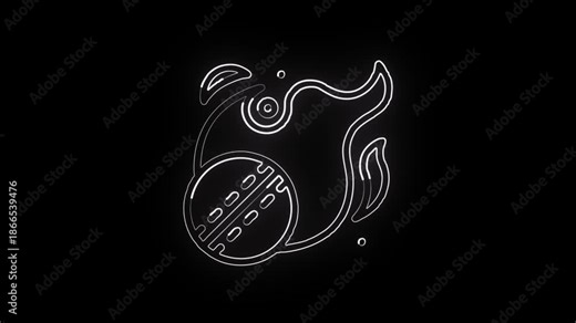 Throw line icon animation. Throw symbol motion graphic HD video isolated on black background