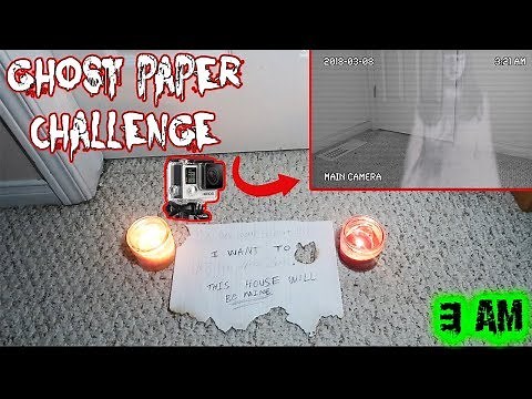 (GHOST FOOTAGE) DONT PLAY THE GHOST PAPER CHALLENGE AT 3 AM | WE PUT A CAMERA BEHIND THE DOOR!