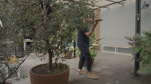 A table being served pizza by a waiter - Free Stock Video