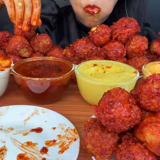 1.4M views · 20K reactions | 50 SPICY SPICY CHICKEN LEGPIECE WITH 4TYPES OF DIPS,CHICKEN DRUMSTICK*EATING CHALLENGE ASMR EATING Part 29 | Spice Asmr | Facebook