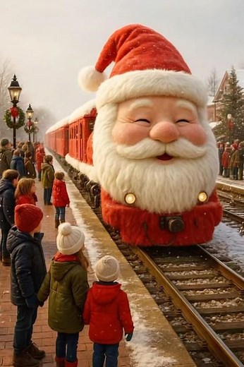 Santa Train Surprise! 🚂✨ Magical Christmas Moments with Kids #shorts #santaclaus #christmas