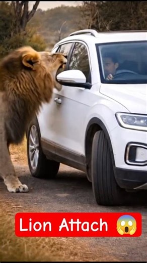 Lion Roars Inches From Car Window – Tourist Trapped in Safari! 🦁
