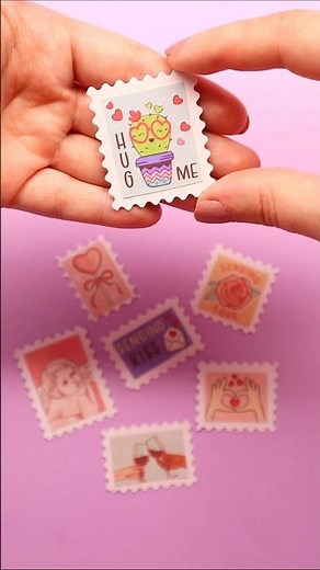 2 Ways to Make Post Stamp from Paper / Kawaii Craft for Journal / Cute Stationery #jurnaling #diy