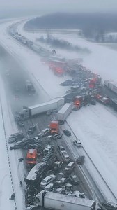Interstate 70 near Terre Haute, Indiana, became the scene of a chaotic and horrific accident after a vehicle skidded on the ice, triggering a chain reaction of crashes. | Disaster & Extreme Weather