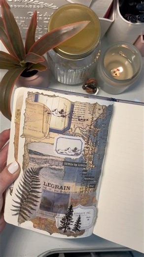 journal with me :) 💙🌎 #crafts #scrapbooking #junkjournal #relaxing #diy #memorybook