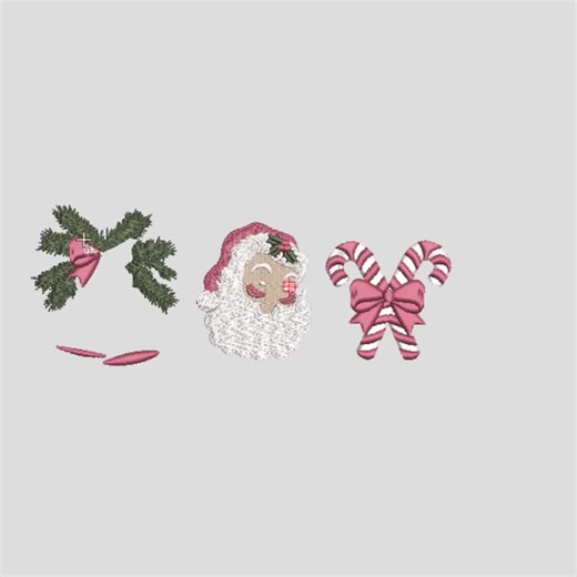 Christmas Santa Machine Embroidery, Gingerbread Design, Candy Cane Bow Pattern, Festive Stitch (digital Download) - Etsy