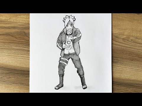 How to draw Boruto Uzumaki full body | Anime drawing step by step | Boruto Uzumaki drawing full body