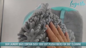 XXL Shoe Washing Machine Bag - Reusable Shoe Laundry Bag for Washer and Dryer With Zipper & Fluffy Fibers 2 Pcs - 360° Hands-Free Easy Cleaning | Protects Sneakers from Scuffs & Damage | Grey