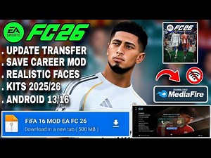 FC26 UPDATE! FIFA 16 MOD EA SPORTS FC 26 Android Offline| Can Career Mod Similar To PS5 HD GRAPHICS