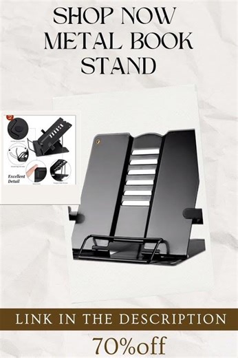 Premium Metal Book Stand, Adjustable, Foldable & Durable | 70% OFF
