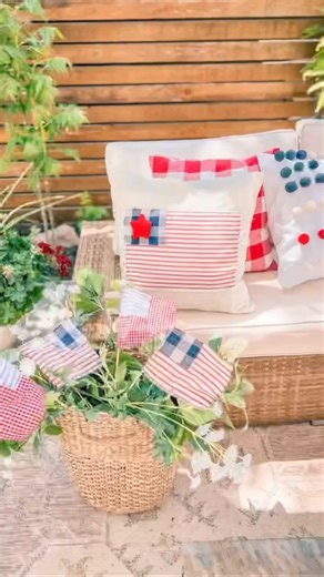 I love decorating with red white and blue for summer. Here’s an easy way to use fabric scraps to make adorable flags ❤️🤍🤍💙 https://tatertotsandjello.com/no-sew-patriotic-scrap-flags/ | tatertots & jello