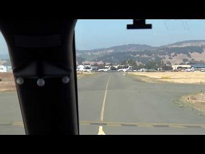 Landing At Napa On Very Short Runway. Bombardier Global 6000 (Cockpit view)