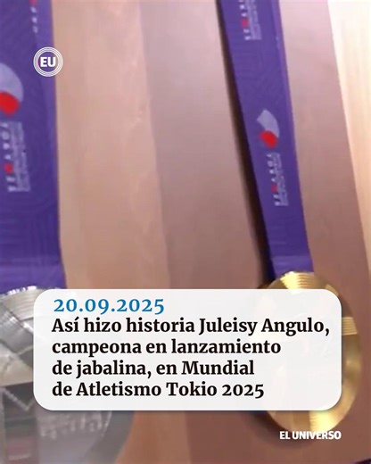 218K views · 9K reactions | Así hizo historia #JuleisyAngulo, campeona en lanzamiento de jabalina, en Mundial de Atletismo Tokio 2025 https://ow.ly/mHmq50WZNyC | El Universo | Facebook