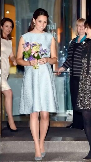 Kate Middleton Shines in Elegant Ice-Blue Dress at Evening Engagement