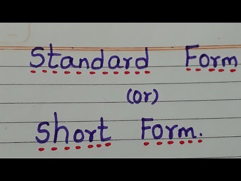 Short Form or Standard Form for grade 4 and grade 5