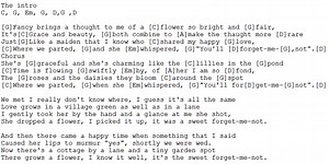 Sweet Forget Me Not lyrics and chords