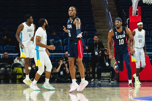 Back in our element 😤 Sights & sounds from a 2-0 window for the 🇺🇸 AmeriCup Qualifying Team in Washington D.C. 👇 | USA Basketball