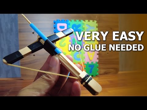 How to make a CROSSBOW TOYS out of popsicle sticks - No glue needed!