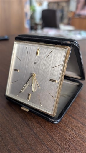 Vintage Elgin Travel Clock Travel Alarm Foldable Windable Midcentury - Etsy